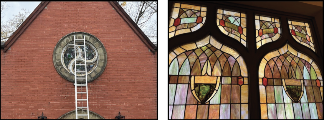 The beautiful stained glass windows have been restored, thanks to supporters that have dedicated them to loved ones.